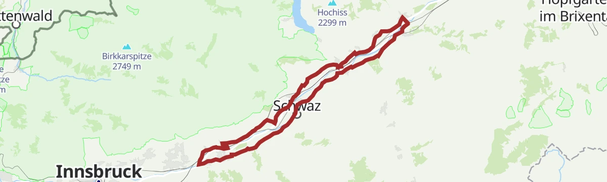 Route map: Oberes Unterinntal leichte Rennradtour in Wattens, Tirol